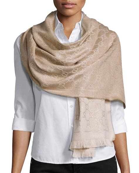 gucci gold scarf|Gucci scarf women sale.